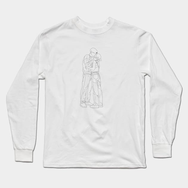 Couple kissing love Long Sleeve T-Shirt by morgananjos